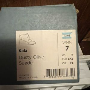 Dusty Olive Suede Toms Wedge